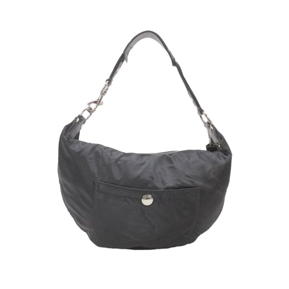 Coach Womens Nylon Zip Closure Sling Handbag Black